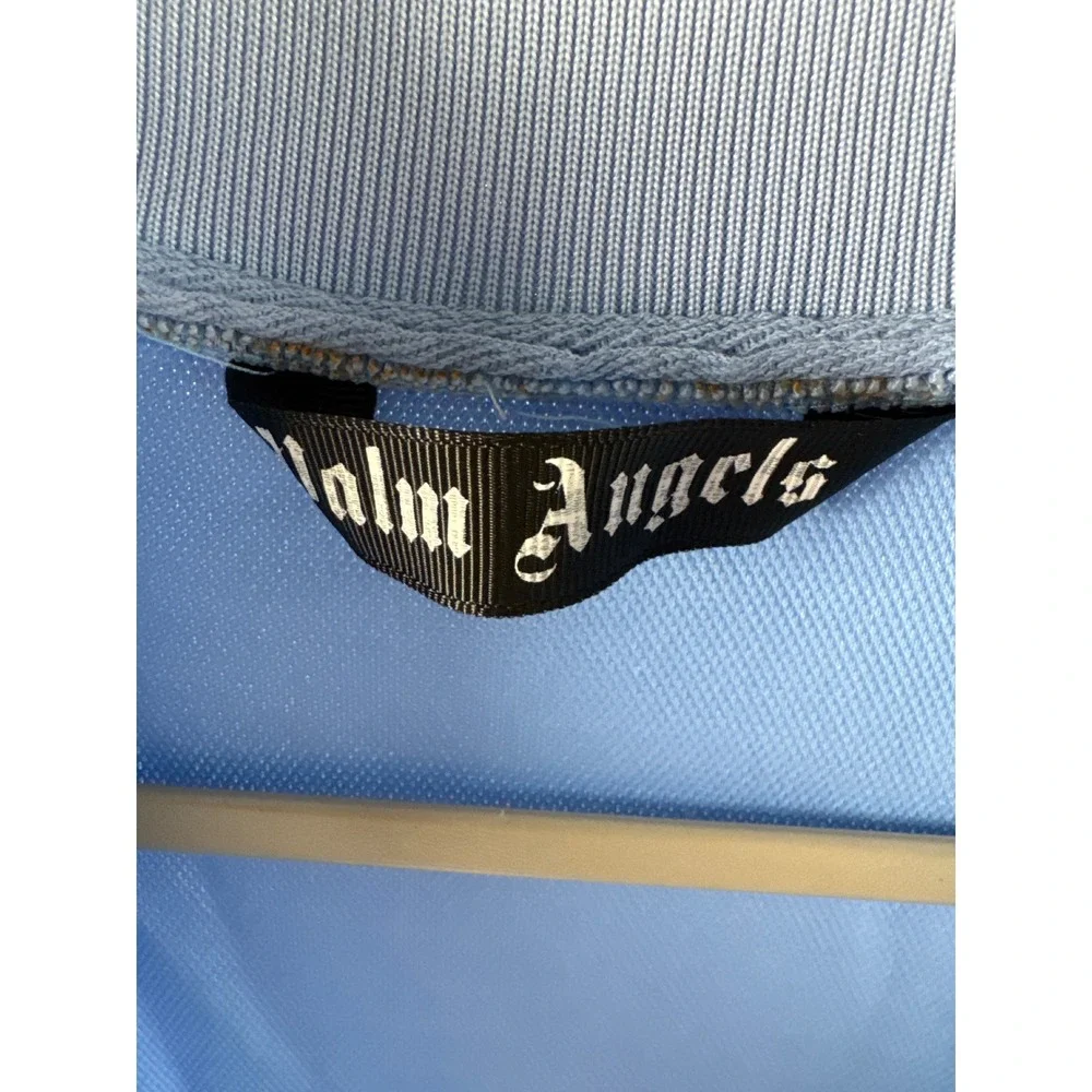 Palm Angels Track Jacket Mens L Light Blue Excellent Side Stripe Zip Up